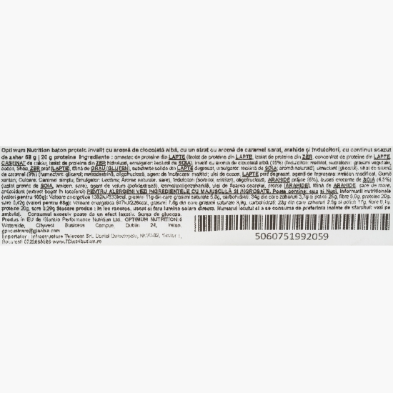 Baton proteic fără zahăr adăugat, cu aromă de caramel sărat 68g
