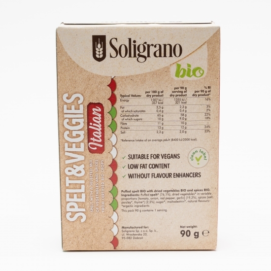 Grâu spelt cu legume uscate și condimente eco 90g
