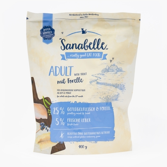 Hrană uscată pentru pisici adulte, 400g, cu păstrăv