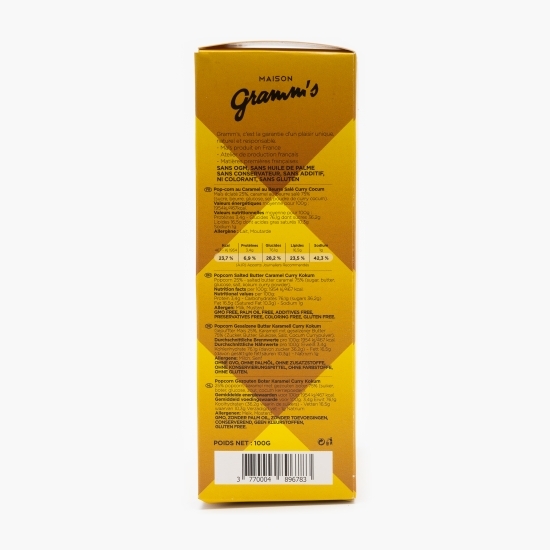 Popcorn caramel cu unt sărat și curry mango kukum 100g