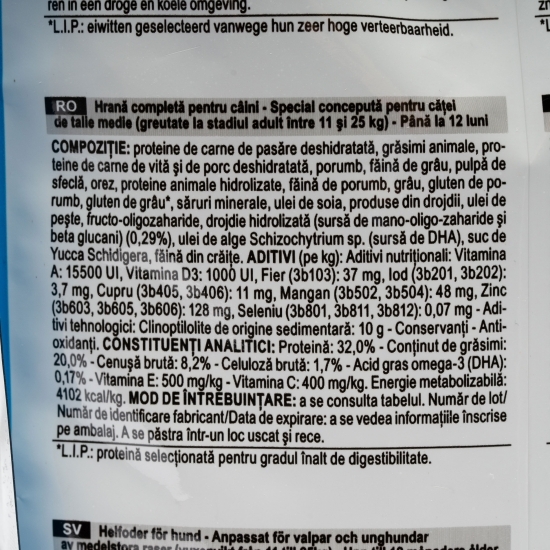 Hrană uscată pentru câini, 4Kg, Medium Puppy