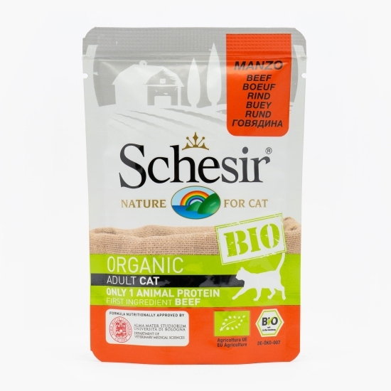 Hrană umedă eco pentru pisici, 85g cu vită