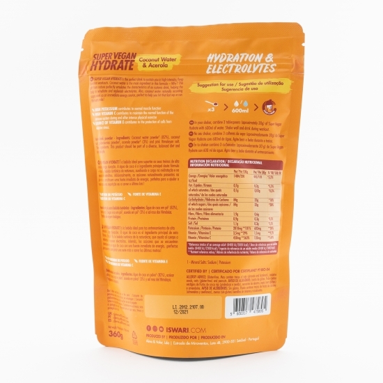 Hidrat Super Vegan eco acerola și apă de cocos 360g