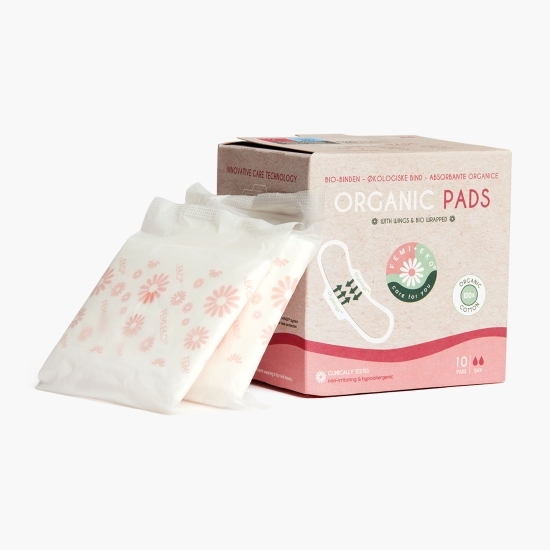 Absorbante cu aripioare, din bumbac organic 10 buc