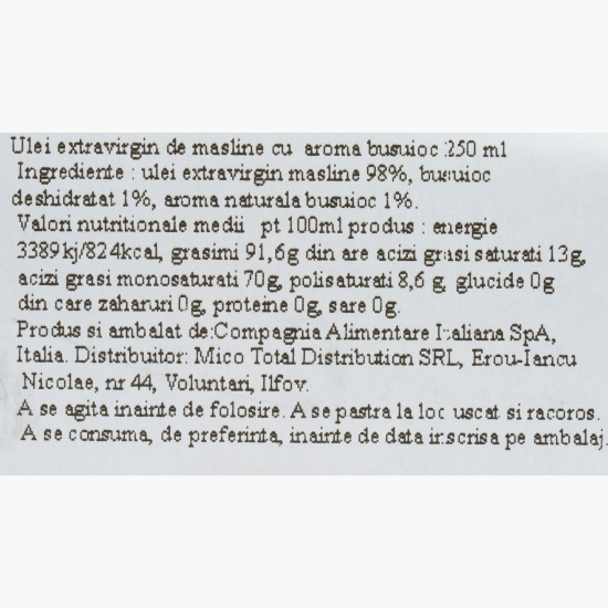 Ulei de măsline extravirgin cu aromă de busuioc 250ml