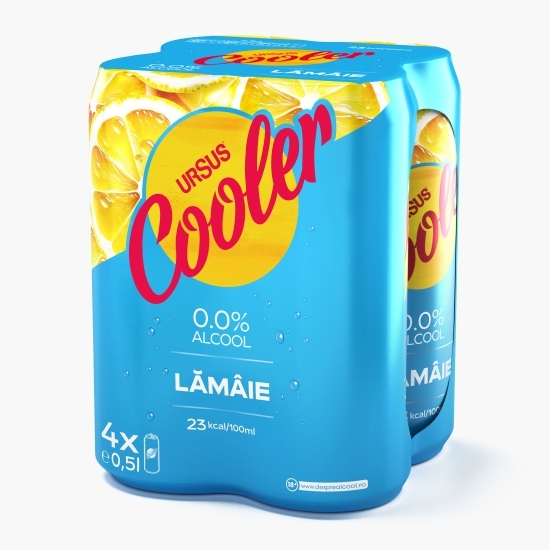 Bere blondă fără alcool cu aromă de lămâie doză 4x0.5l 