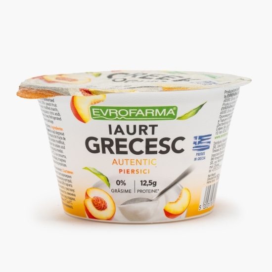 Iaurt grecesc cu piersici, 0% grăsime, 150g