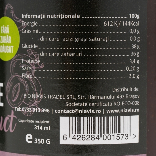 Magiun de prune fără zahăr 350g