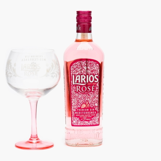 Gin rose Mediaterranea, 37.5%, 0.7l + pahar