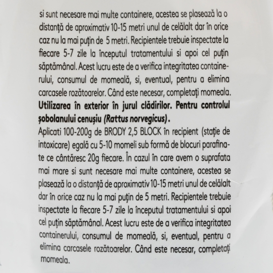 Momeală rodenticidă blocuri parafinate 300g