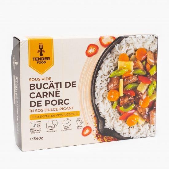 Carne de porc în sos dulce picant 340g