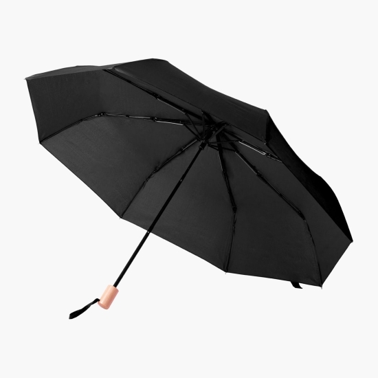 Umbrelă din material reciclat RPET, negru, 1 buc