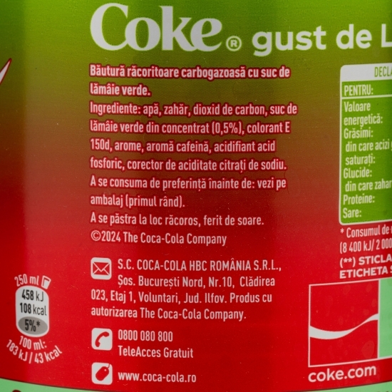 Băutură carbogazoasă lime 2l