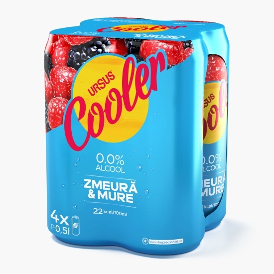 Bere blondă fără alcool cu aromă de zmeură și mure 4x0.5l 