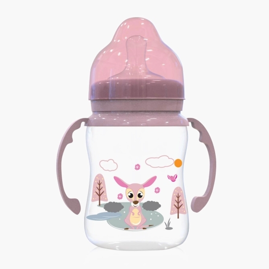 Biberon cu 2 mânere și gât larg, 0 luni+, 250 ml, Blush Pink