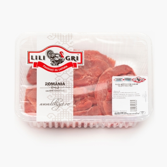 Pulpă inferioară de curcan, feliată, fără piele 650g