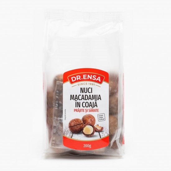 Nuci Macadamia în coajă, prăjite și sărate 200g