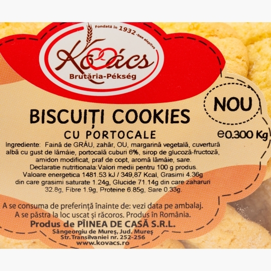 Biscuiți cookies cu portocale 300g
