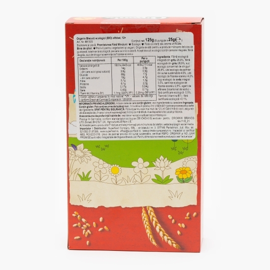 Biscuiți ecologici pentru copii Alfabet, 12+ luni, 125g