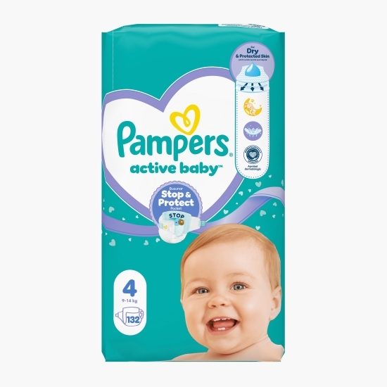 Scutece Active Baby Mega Box mărimea 4, 9-14kg, 132 buc