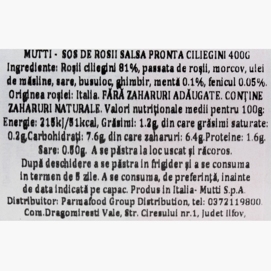 Sos de roșii Salsa Pronta Ciliegini 400g