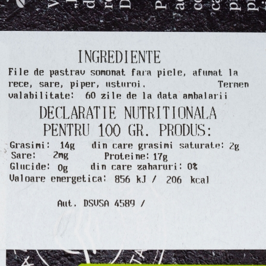 File de păstrăv somonat 250g