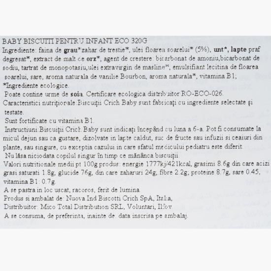 Biscuiți eco pentru bebeluși +6 luni, 320g