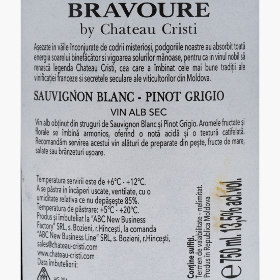 Vin alb sec Cuvee Bravoure, 13.5%, 0.75l