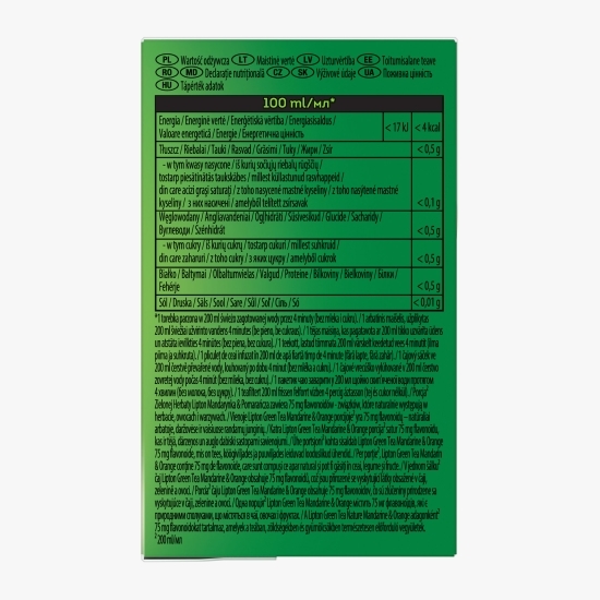 Ceai verde cu aromă de mandarine și portocale 20 plicuri