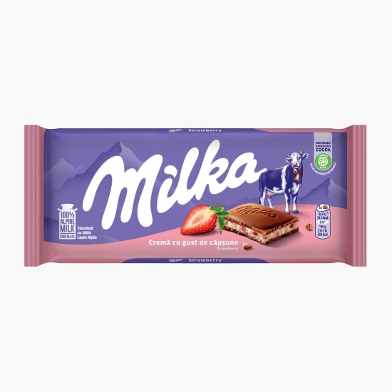 Ciocolată cu cremă cu gust de căpșune 100g