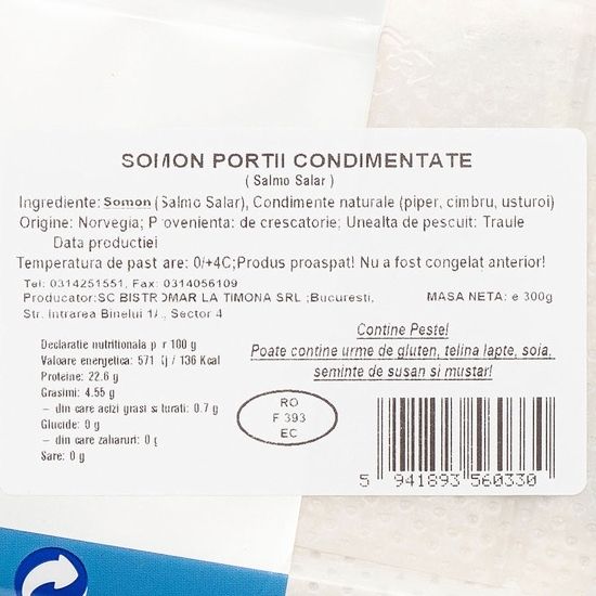Somon porții condimentate 300g