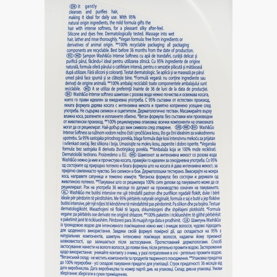 Șampon cu apă de trandafiri 360ml