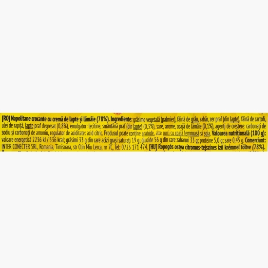 Napolitană cu cremă de lămâie 28g