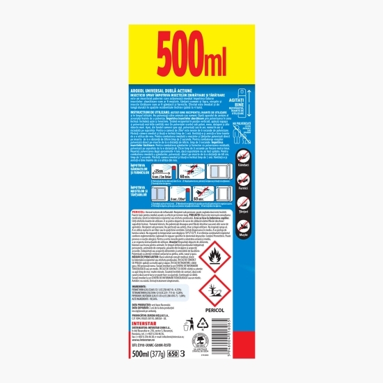 Spray insecticid universal - dublă acțiune 0.5l