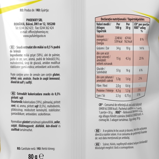 Pufuleți cu brânză 80g