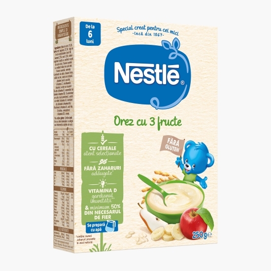Cereale orez cu 3 fructe, +6 luni, 250g