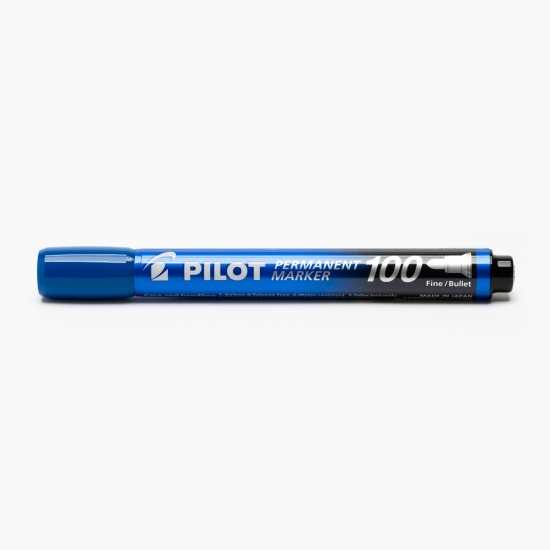 Marker permanent P100, 2-4.5 mm, vârf rotund, albastru