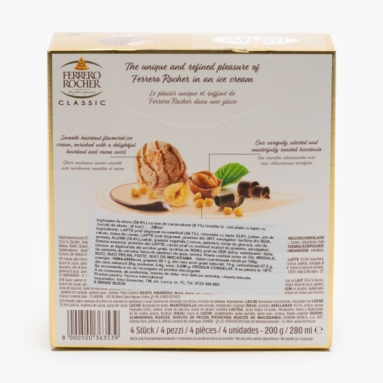Înghețată Classic alune și ciocolată cu lapte 4x70ml