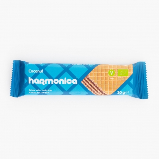 Napolitană ecologică cocos 30g