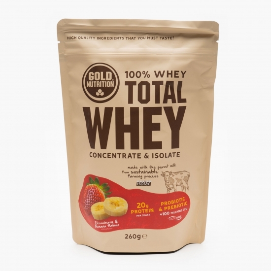Total Whey cu aromă de căpșuni și banane 260g