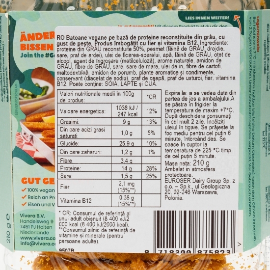 Bastonașe vegane cu aromă de pește 210g
