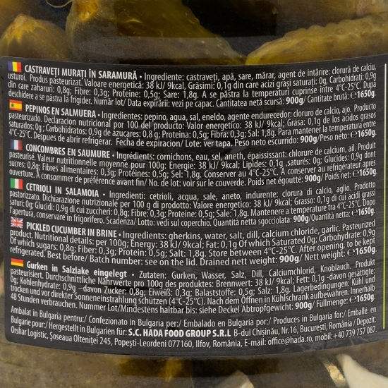 Castraveți murați în saramură 1650g