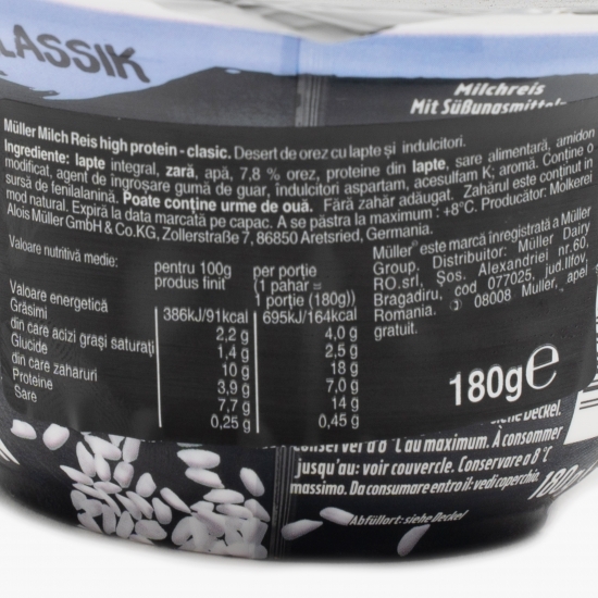 Orez cu lapte High Protein clasic 180g