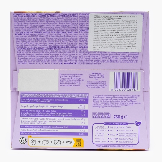 Panettone cu cremă de fistic și bucățele de ciocolată 750g