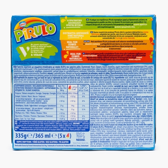 Înghețată pe bază de apă cu pepene roșu și măr, cu bucăți de ciocolată 5x73ml (5x67g)