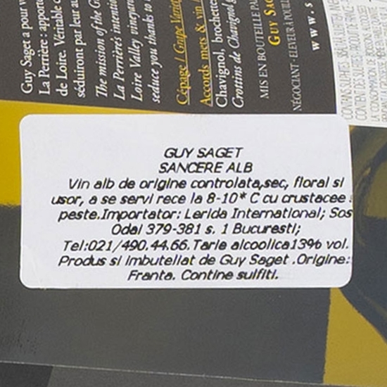 Vin alb sec Sauvignon Blanc Sancerre Blanc, 13%, 750ml