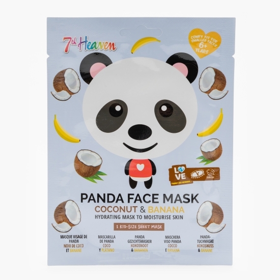 Mască pentru față cu nucă de cocos și banane - panda, 6+ ani