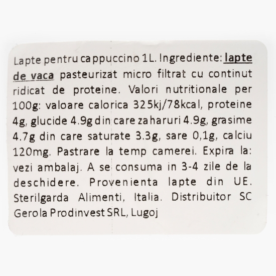 Lapte UHT pentru cappuccino 1l