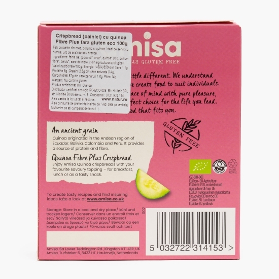 Pâine crocantă eco Quinoa Fibre Plus, fără gluten 100g