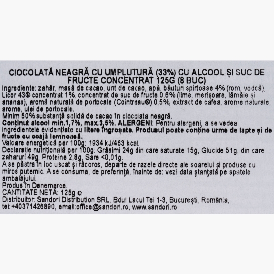 Praline ciocolată Cocktails Bottles 125g (8buc)